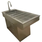 Veterinary hospital surgical equipment wet table with faucet