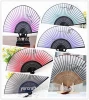 Vintage craft chinese folding hand fan bamboo silk and wood for gift