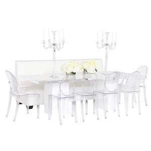 VONVIK Acrylic Modern Dining Table Set 6 Chairs