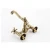 Import Wall Mounted Antique Brass Kitchen Faucet with Double Cross Handle Wall Kitchen Tap Mixer from China
