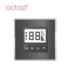 wall-mounted  hotel usage switch  temperature and fan-speed display thermostat