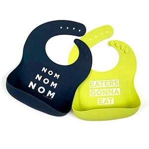 Waterproof Silicone Baby Bib with Food Catcher Flexible baby waterproof bib for Feeding Stain Resistance Easy Clean
