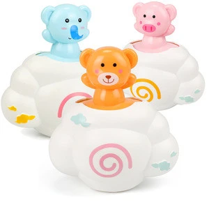 White Cloud Bath Toy for Toddlers Cloud Rain Toys Bathtub and Swimming Pool Bath Time Toys Gift(Elephant,Bear,Pig)