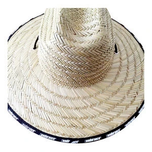 Wholesale Best Selling Lifeguard Straw Hat Outdoor Natural Grass Wide Brim Surf Hat