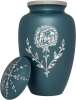 Wholesale Blue Rose Cremation Urn Colorful Funeral Large Burial jar for HumanAshes Adult Size Adult Cremation Serene Funeral jar