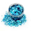 Wholesale Body Iridiscent Cosmetics Glitter Powder/New Cosmetic Hexagon Cosmetic Jar Glitter