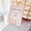 Wholesale cheap necklace earring jewelry sets Christmas gift 4 pairs earrings gold stud earrings set fashion women jewelry set