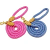 Wholesale Cotton Rope Leash New Solid Rope Dog Leashes Handmade Leather seam accessories Dog Rope Leash