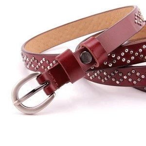 Wholesale dress designer women beaded genuine leather belt