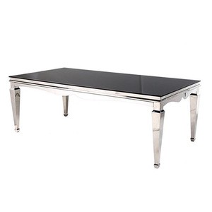 Wholesale Elegant Shining Luxury Stainless Steel Hotel Restaurant Dining Banquet Rectangle Table