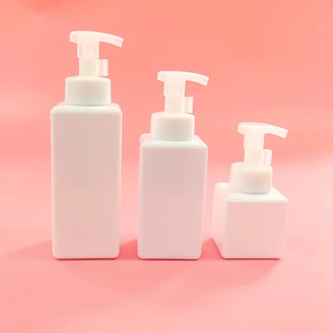 Wholesale Foaming Square Rectangle Bottle 250ml 450ml 650ml PET Plastic Pump Bottle Liquid Soap Dispenser Foam Pump Bottle