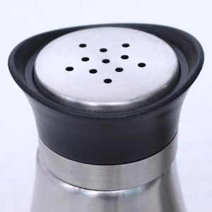 Wholesale glass salt and pepper seasoning shakers with stainless steel sleeve