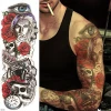 Wholesale Large Arm Sleeve Tattoo Waterproof Temporary Tattoo Sticker Lion Crown King RoseWild Wolf Tiger Men Full Skull