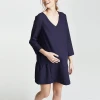 Wholesale Maternity Clothes V Neck Mini Cut 3/4 sleeve Pregnancy Dress