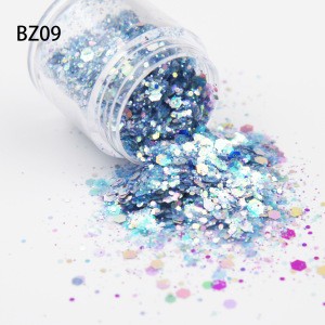 Wholesale PET material bulk glitter navy blue colors nail acrylic powder