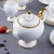Wholesale price coffee cup saucer set 15 pcs gold rim white ceramic tea cup sets porcelain