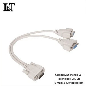 Wholesale Shenzhen LBT 2019 Hot Sell Customize 20cm 1 in 2 out 15pin HD VGA Y Splitter cable for monitor,computer