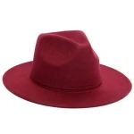 Wholesale vintage classic wide brim faux wool felt fedora men woman panama hat
