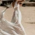 Import Wholesale White High Quality Elegant V Neck Short Sleeve Lace Crepe Bridal Wedding Dress from China