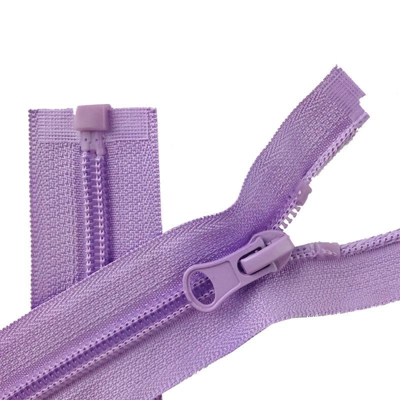 wholesale zipper endless #5  nylon zipper open end auto lock plastic top and bottom stops separating zipper