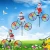 Import Wind Spinner Christmas  man on Bike 3D Colorful Wheel Stand Decor Windmill for Farm Yard Lawn from China