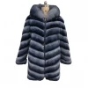 Winter women high quality real fur warm coat rex rabbit fur coat fox fur hood trim nylon fabric reversible hood coat