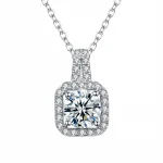 Women Necklace Jewelry Latest Necklace Pure Silver Moissanite Necklace Silverjewelry Diamond 925 Silver Design Collar Pendant