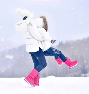 Women Waterproof Winter Shoes Women Snow Boots Platform Warm Mid-Calf kids Boots With Thick Fur Heels Botas Mujer
