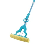 Wood Floor Cleaning Absorbent Sponge Mop Folded Squeeze Water Sponge Mop With Stainless Steel Mop Rod