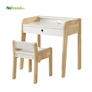 Wood kids study table and chair set furniture children mdf writing table for child