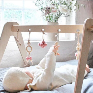 Wooden Eco-fiendly  Newborn Baby Fitness Frame Kids Educational Toys Photography Props Decoration Match