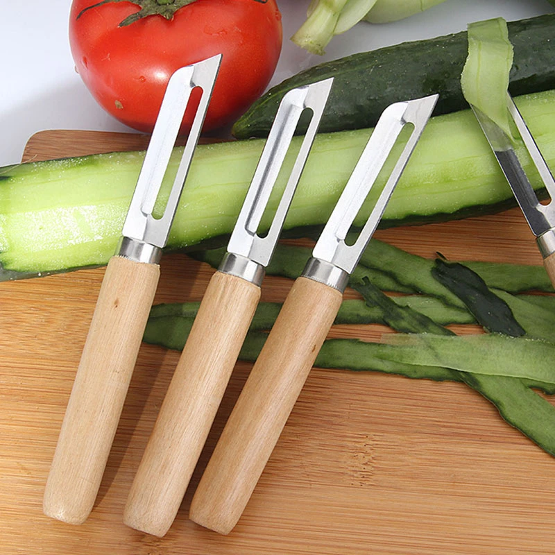 Wooden Handle Stainless Steel Peeler Zester Fruit Vegetable Peeler Knife Cutter Grater Potato Kitchen Gadgets H219