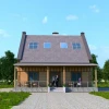 wooden house  prefabric beautiful warm villa 251 m2  11.20mx11.20m 4x4_w