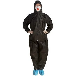 Workplace Safety Supplies full body suit safety disposable protective coverall clothing with hooded jacket trousers