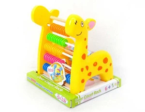 Yellow Cartoon Giraffe Shape Educational Math Toy Soroban Abacus Toy