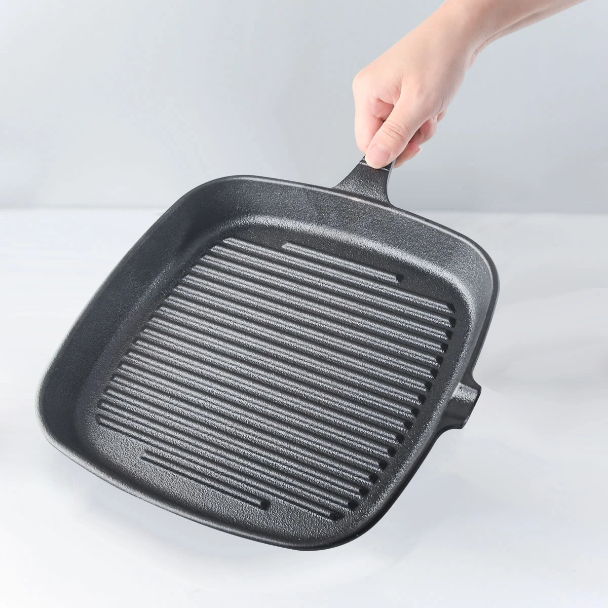 YIJIA Top Quality Cast Iron Cookware  Cast Iron Pan Iron Cast Pan  Square Shape Skillet grill  BBQ square grill pans