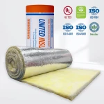 High Quality ASTM C518 Standard 12kg/m3 50mm Thick Glass Wool Blanket with One Side FSK Faing for Metal Building Roof