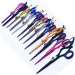 Titanium color coated Barber Razor Scissors