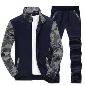 2 piece zipper jogger slim fit football custom  jogging cotton sports men sportswear mens tracksuit