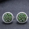 Chrome Diopside Customized Stud Earring | 925 silver Jewelry Manufacturing | 925 CZ Earring Manufacturing