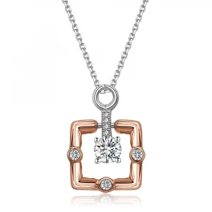 Wholesale Fashion Jewelry ~ Rose Gold Two Tone Pendant Necklace