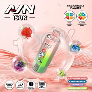 Aivono Aim AVN 150K Vape | Strawberry Blueberry Grape Green Apple Ice | Factory Wholesale Lowest Price | Global Shipping