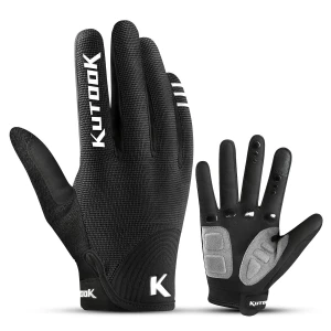 KUTOOK Cycling Gloves Full Finger Touch Screen Wear Resistant with Shock Absorbing Pad Bike Gloves Men for MTB Road
