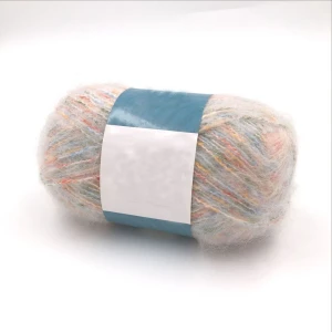 Soft Rainbow 50% Polyester 50% Acrylic Mohair Style Yarn Ball Fancy Yarn  Blended Yarn