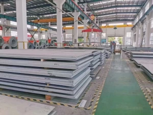 Stainless steel plate warehouse.