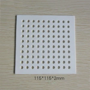 Aluminium oxide thermal conductive plate 115*115*2mm multiholes ceramic heat sink ceramic processing