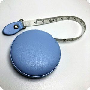 Yellow Brown Mini Leather Tape Measure - 1.5m/60in - Square With Pattern main image 1