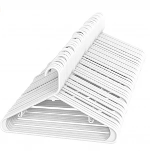 BSCI audit Supplier White Plastic Hangers Plastic Clothes Hangers Ideal for Everyday Use Clothing Hangers