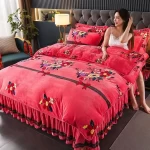 Hot Sale Thick coral fleece four-piece Duvet Cover Wholesale