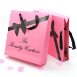 Hot sell printed paper shopping bag with cloth handle